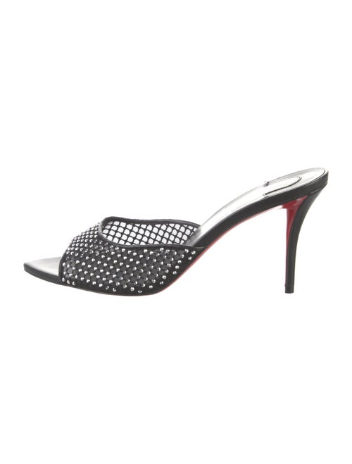 Christian Louboutin Leather Mesh Accents Mules