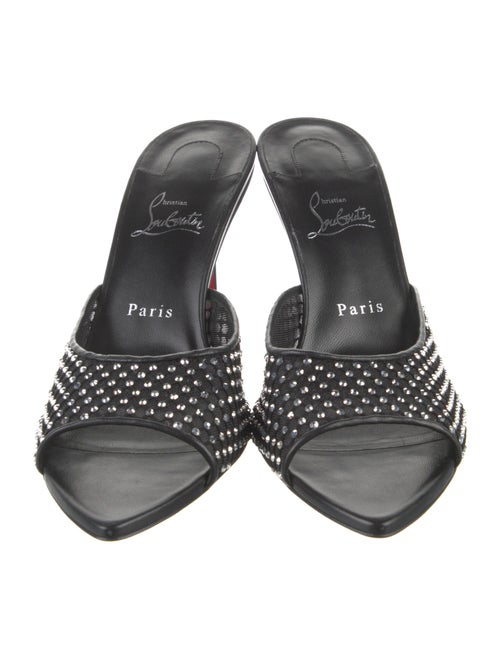 Christian Louboutin Leather Mesh Accents Mules