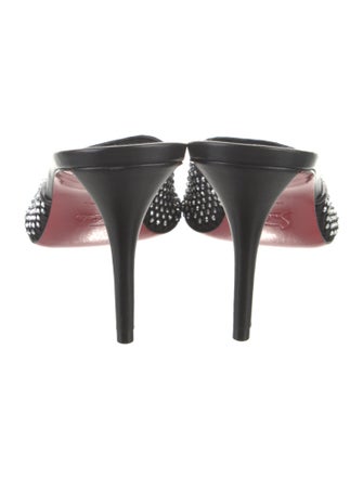 Christian Louboutin Leather Mesh Accents Mules