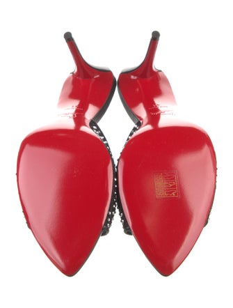 Christian Louboutin Leather Mesh Accents Mules