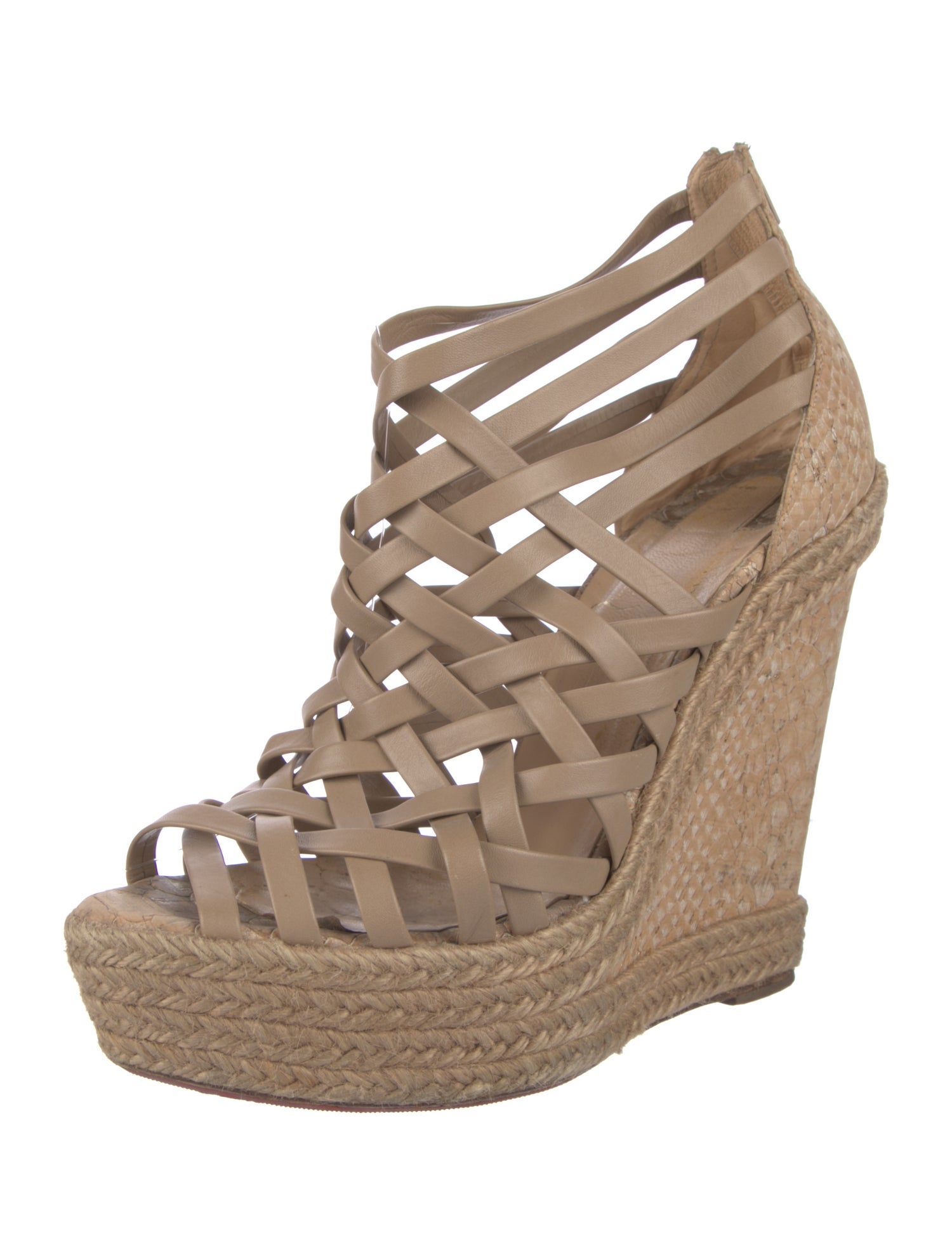 Christian Louboutin Leather Braided Accents Espadrilles