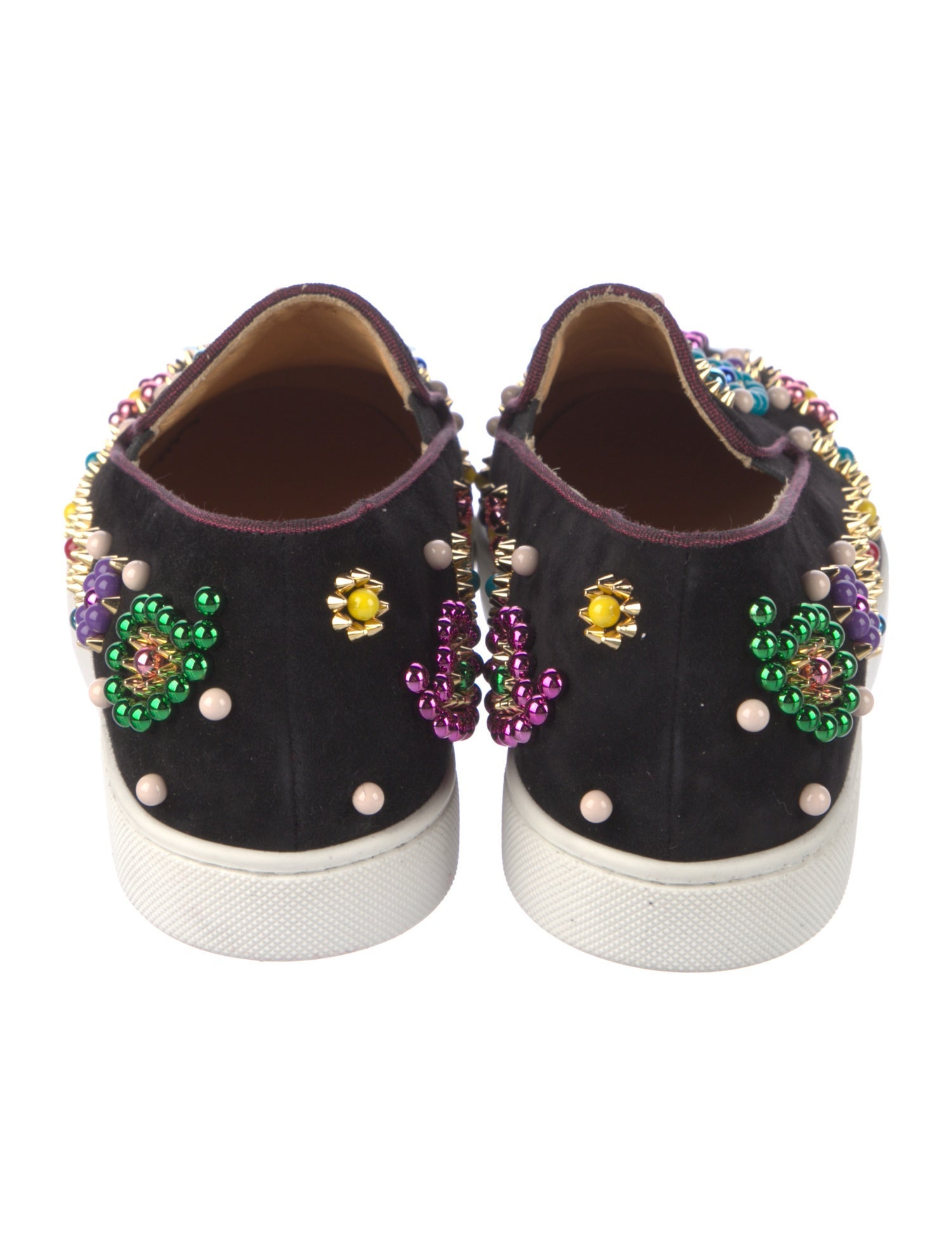 Christian Louboutin Suede Colorblock Pattern Sneakers