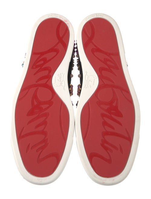 Christian Louboutin Suede Colorblock Pattern Sneakers