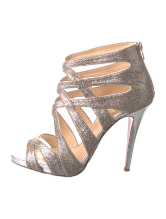 Christian Louboutin Glitter Cutout Accent Pumps