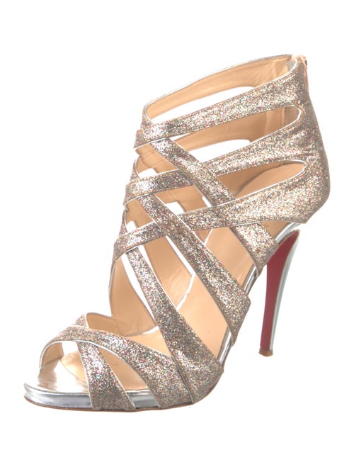 Christian Louboutin Glitter Cutout Accent Pumps