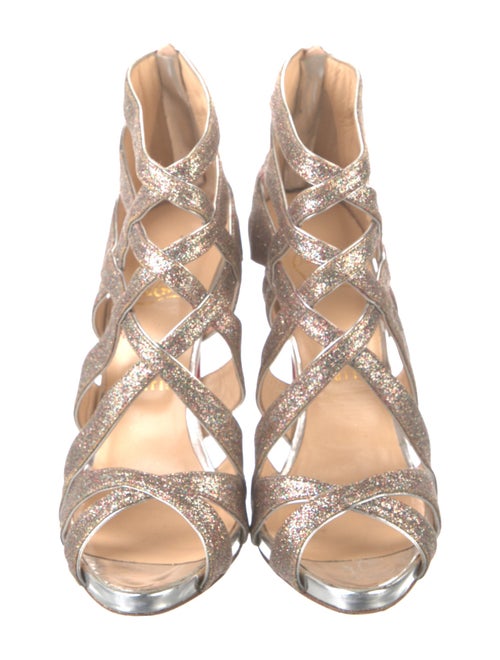 Christian Louboutin Glitter Cutout Accent Pumps