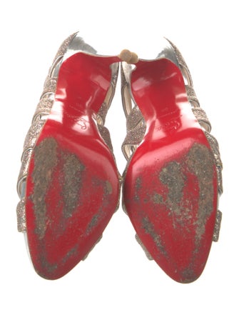 Christian Louboutin Glitter Cutout Accent Pumps
