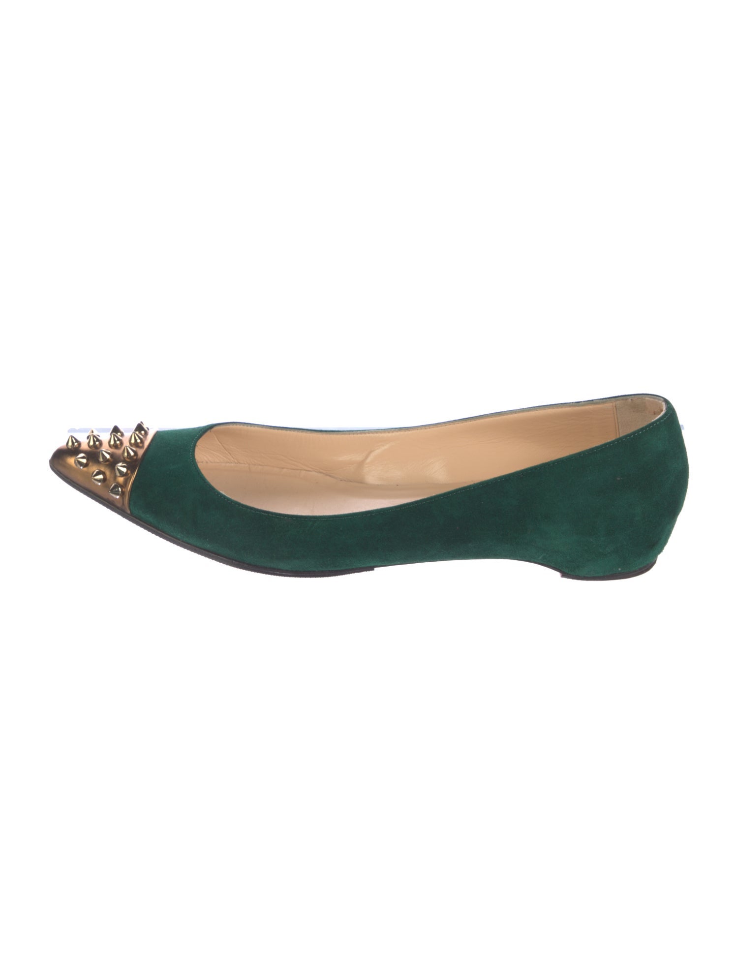 Christian Louboutin Spike Accents Suede Ballet Flats