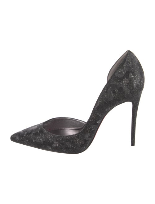 Christian Louboutin Printed Glitter Accents D'Orsay Pumps