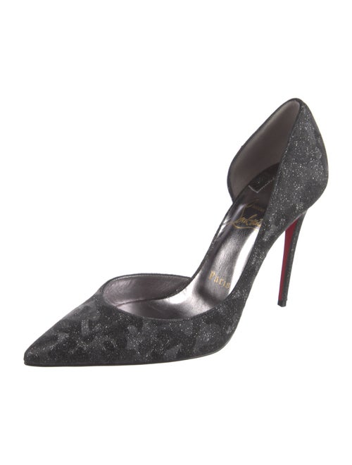 Christian Louboutin Printed Glitter Accents D'Orsay Pumps