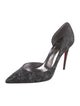 Christian Louboutin Printed Glitter Accents D'Orsay Pumps