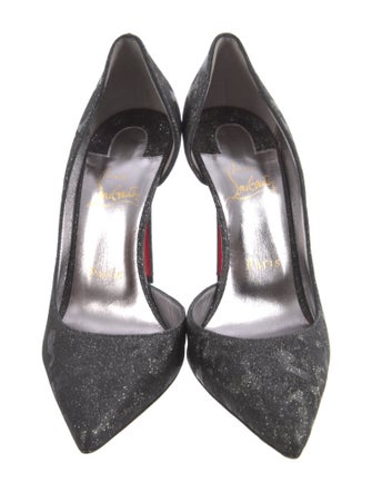 Christian Louboutin Printed Glitter Accents D'Orsay Pumps