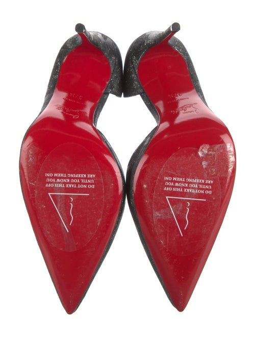 Christian Louboutin Printed Glitter Accents D'Orsay Pumps