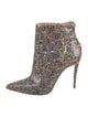 Christian Louboutin Colorblock Pattern Glitter Accents Boots