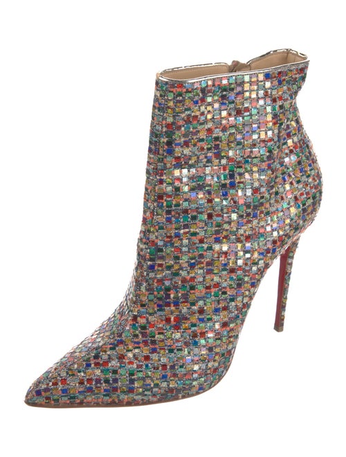 Christian Louboutin Colorblock Pattern Glitter Accents Boots