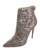 Christian Louboutin Colorblock Pattern Glitter Accents Boots