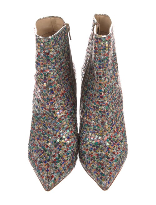 Christian Louboutin Colorblock Pattern Glitter Accents Boots