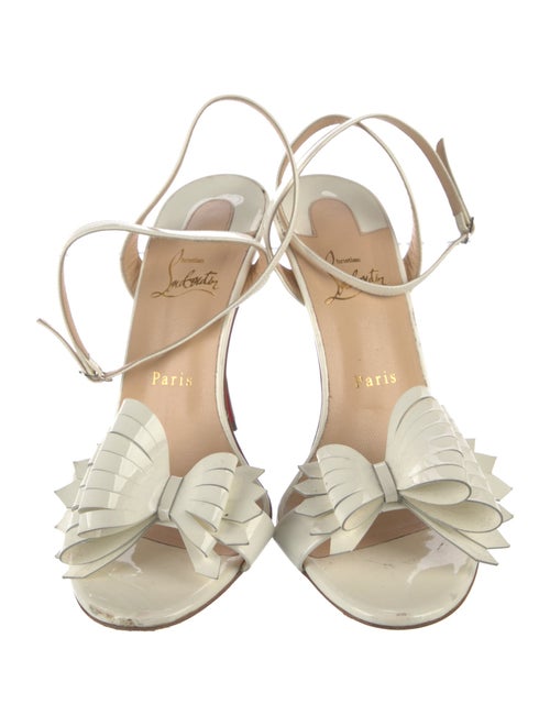 Christian Louboutin Patent Leather Bow Accents Sandals