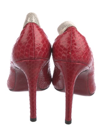 Christian Louboutin Snakeskin Colorblock Pattern Pumps