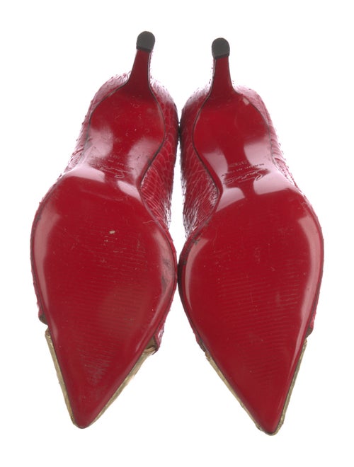 Christian Louboutin Snakeskin Colorblock Pattern Pumps
