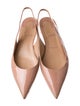 Christian Louboutin Patent Leather Scalloped Accent Slingback Flats