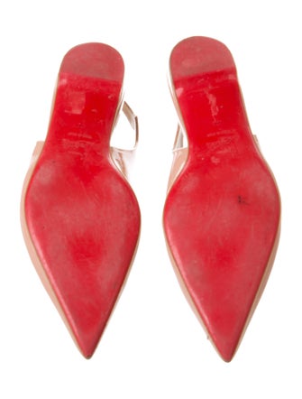 Christian Louboutin Patent Leather Scalloped Accent Slingback Flats