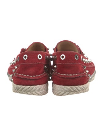 Christian Louboutin Spike Accents Suede Loafers