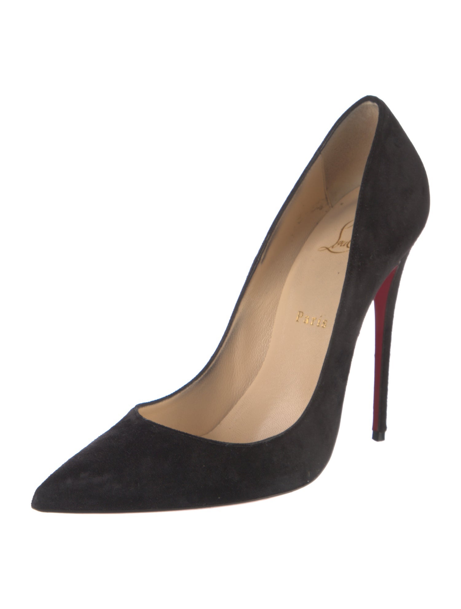 Christian Louboutin Suede Leather Trim Embellishment Pumps