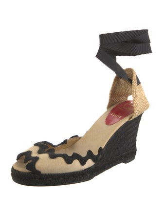 Christian Louboutin Canvas Colorblock Pattern Espadrilles