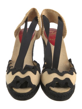 Christian Louboutin Canvas Colorblock Pattern Espadrilles