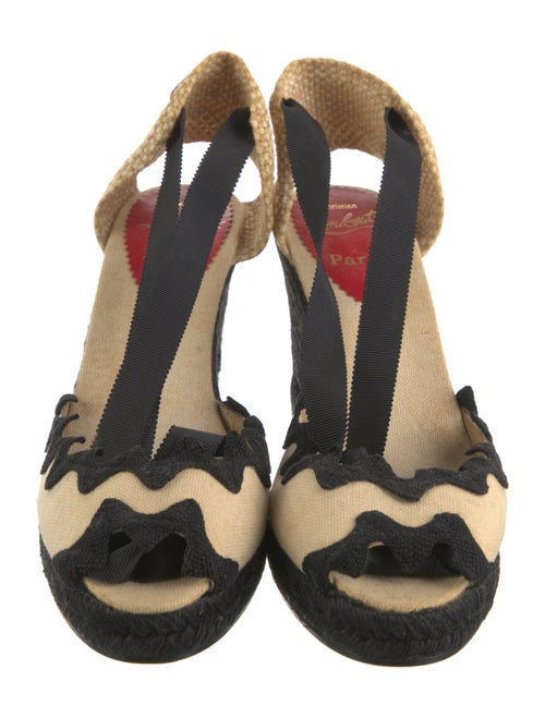Christian Louboutin Canvas Colorblock Pattern Espadrilles