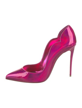 Christian Louboutin Patent Leather Scalloped Accent Pumps