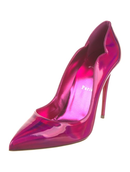 Christian Louboutin Patent Leather Scalloped Accent Pumps