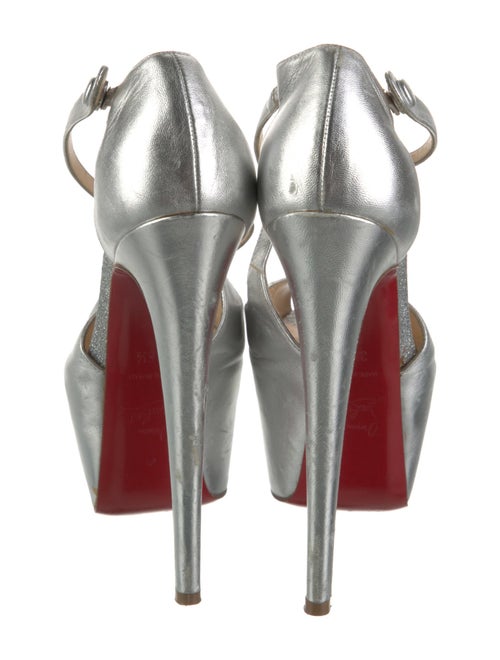 Christian Louboutin Leather Glitter Accents D'Orsay Pumps