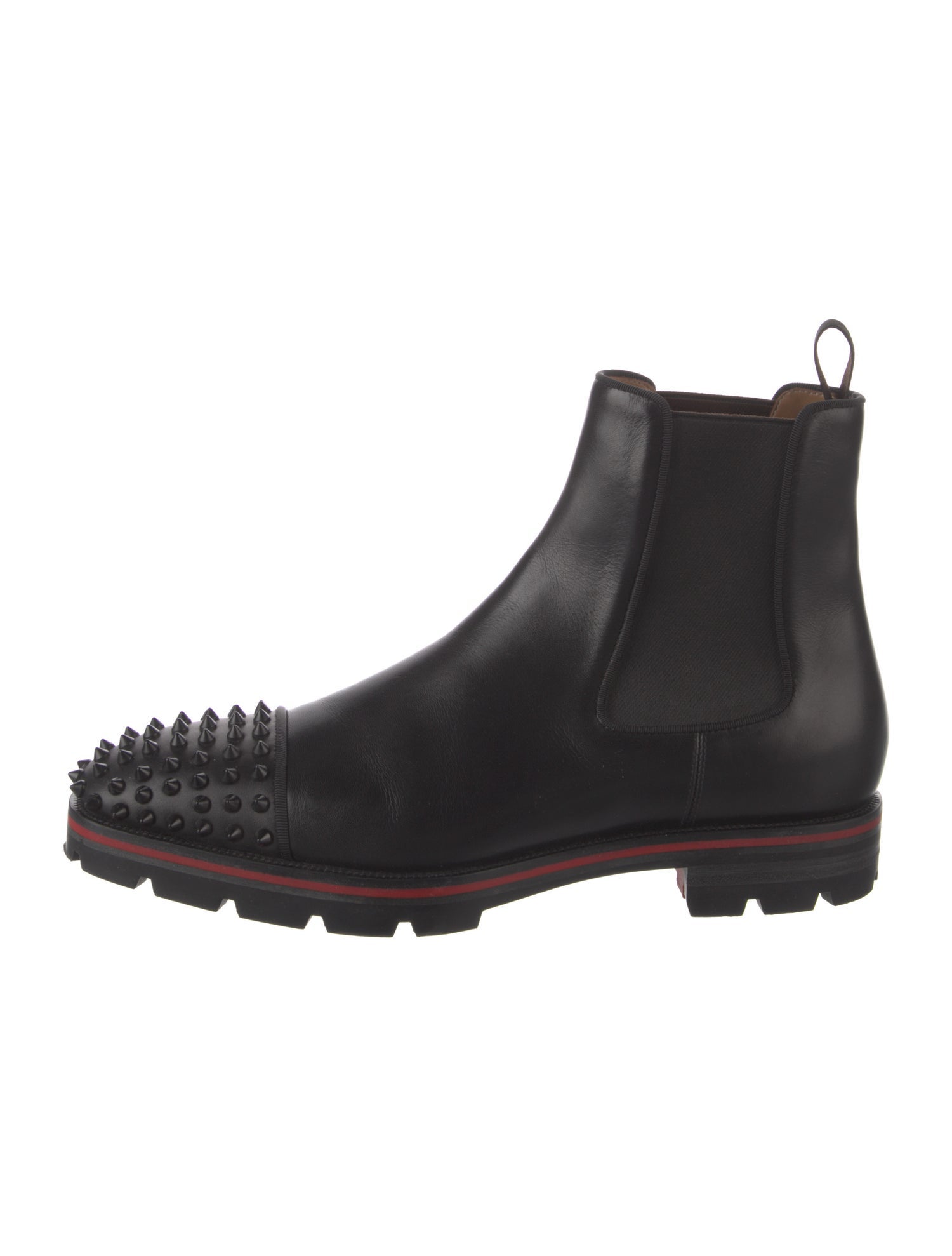Christian Louboutin Spike Accents Leather Chelsea Boots