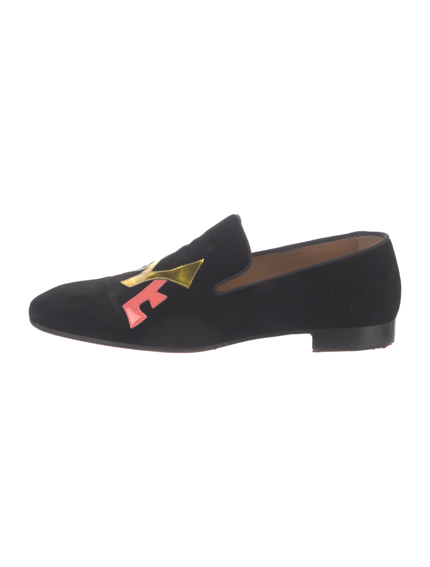 Christian Louboutin Velvet Glitter Accents Loafers