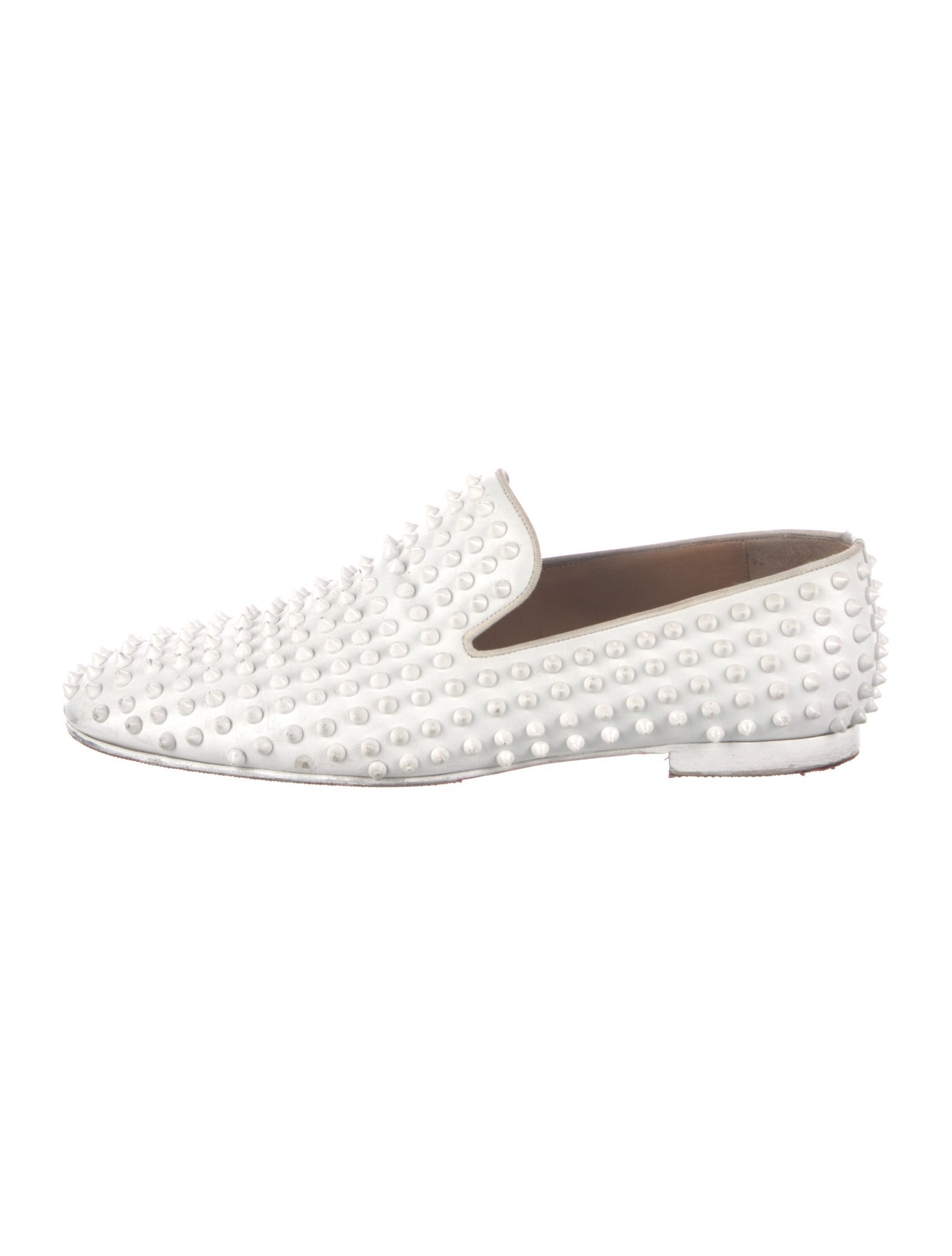 Christian Louboutin Leather Studded Accents Loafers