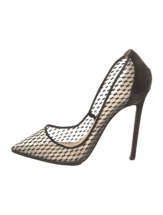 Christian Louboutin Mesh Lace Pattern Pumps