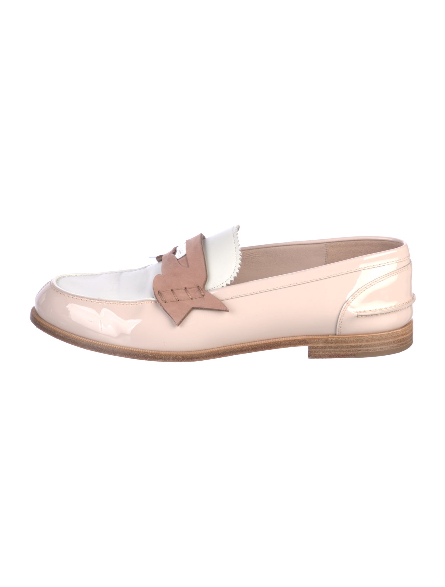 Christian Louboutin Patent Leather Colorblock Pattern Loafers