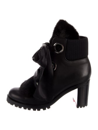 Christian Louboutin Leather Printed Combat Boots
