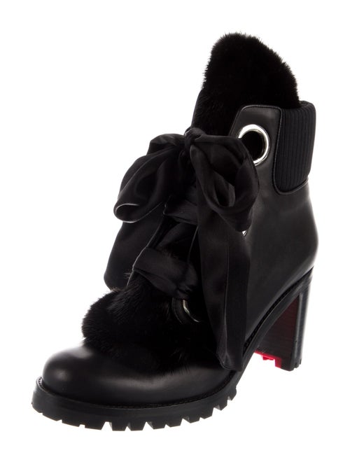 Christian Louboutin Leather Printed Combat Boots