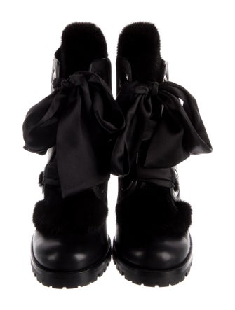 Christian Louboutin Leather Printed Combat Boots