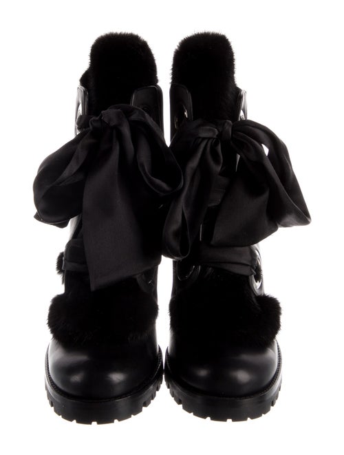 Christian Louboutin Leather Printed Combat Boots