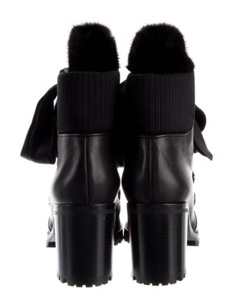 Christian Louboutin Leather Printed Combat Boots