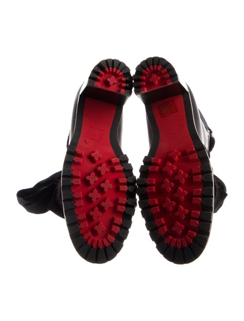 Christian Louboutin Leather Printed Combat Boots