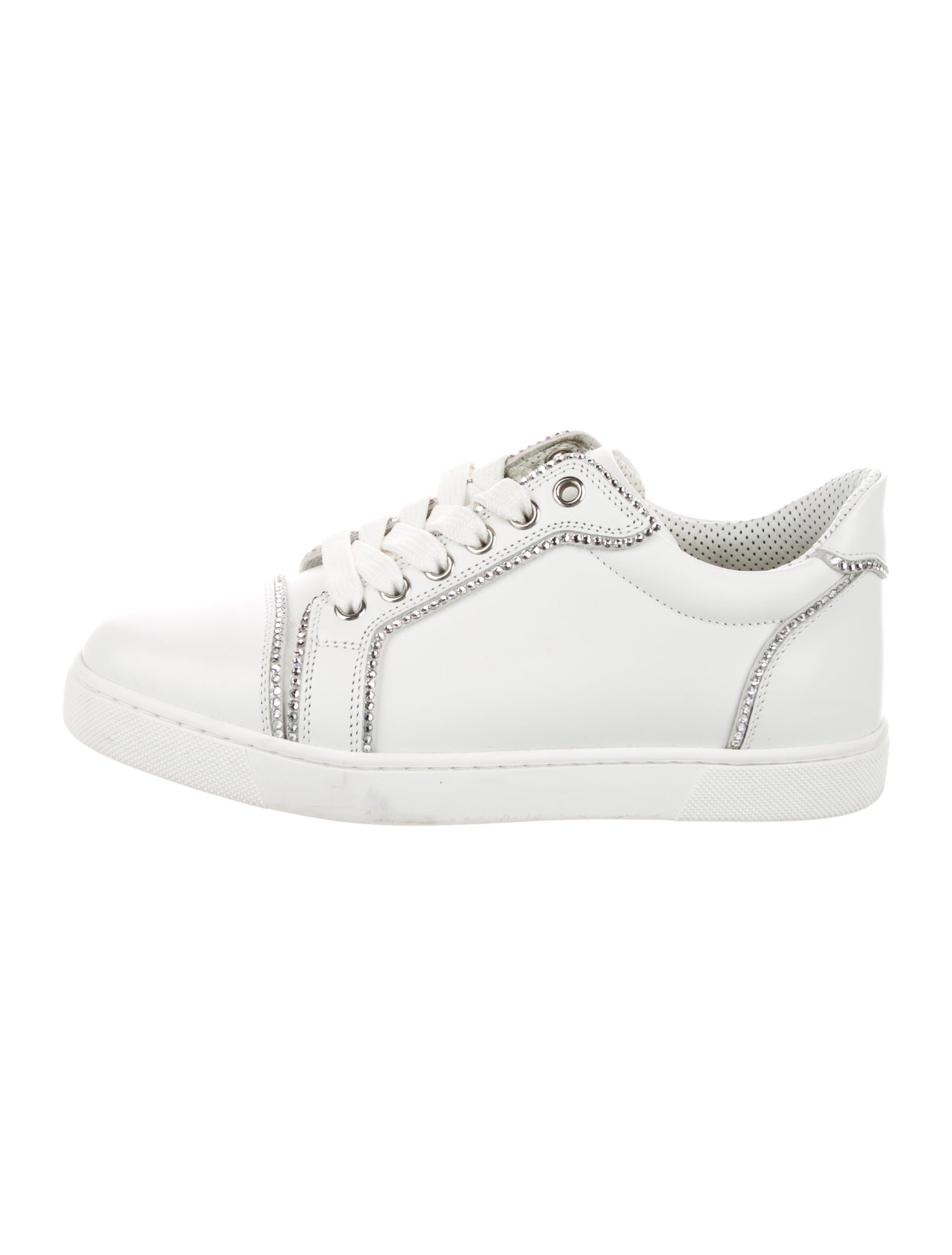Christian Louboutin Leather Crystal Embellishments Sneakers