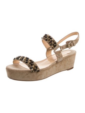 Christian Louboutin Spike Accents Suede Espadrilles