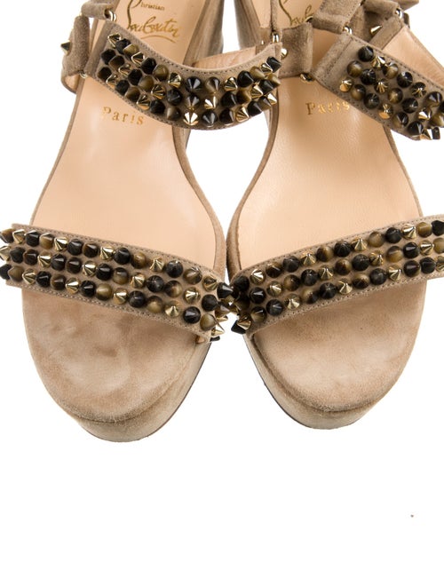 Christian Louboutin Spike Accents Suede Espadrilles