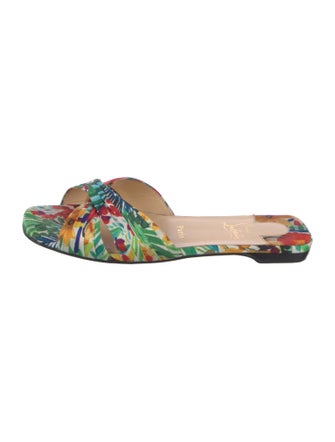 Christian Louboutin Printed Pleated Accents Slides
