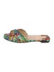 Christian Louboutin Printed Pleated Accents Slides